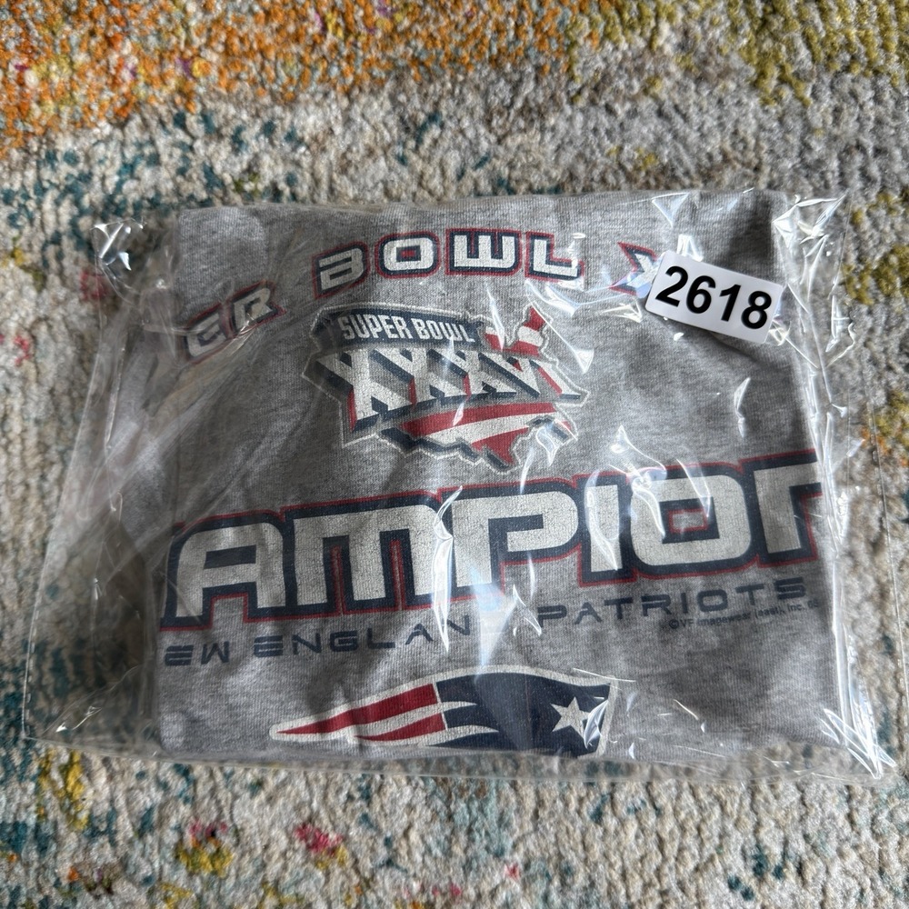 Vintage 2002 New England Patriots Super Bowl XXXVI Champions T-Shirt Large Gray - Picture 8 of 8